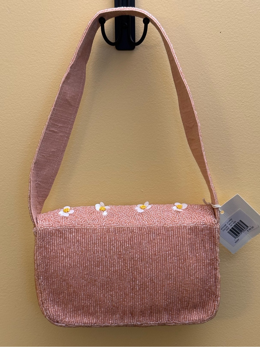 Sol and Mer handcrafted beaded Pink Floral Coconut Bag NWT Tik Tok viral. - Picture 2 of 11